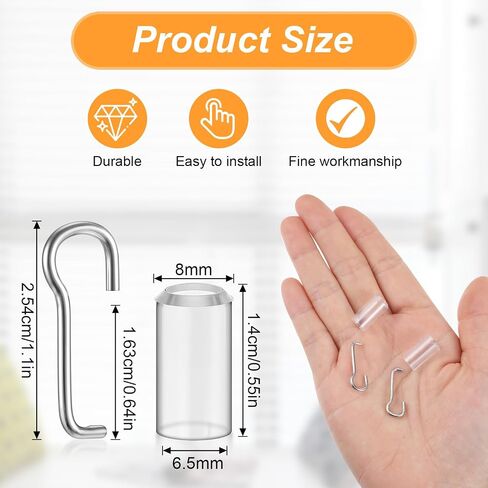 4 Set Blind Wand Hook Tip Replacement Mini Blinds Wand Wire and Sleeve Collar for Horizontal Repair Accessories with 1 Inch Square Headrails Window Opener Accessory for Vertical in Kuwait