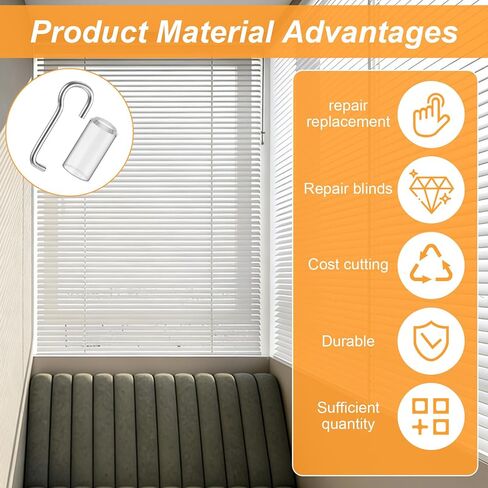 4 Set Blind Wand Hook Tip Replacement Mini Blinds Wand Wire and Sleeve Collar for Horizontal Repair Accessories with 1 Inch Square Headrails Window Opener Accessory for Vertical in Kuwait