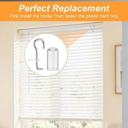 4 Set Blind Wand Hook Tip Replacement Mini Blinds Wand Wire and Sleeve Collar for Horizontal Repair Accessories with 1 Inch Square Headrails Window Opener Accessory for Vertical in Kuwait