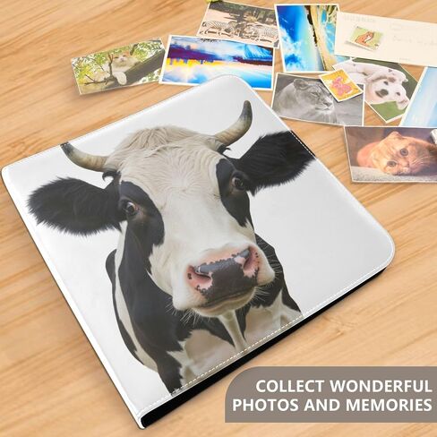 JIPONI Interesting Personality Cow Large Photo Album, DIY Leather Cover Scrapbook Albums for 4x6 5x7 6x8 Pictures, Self Adhesive Memory Book for Wedding, Baby, Family in Saudi Arabia
