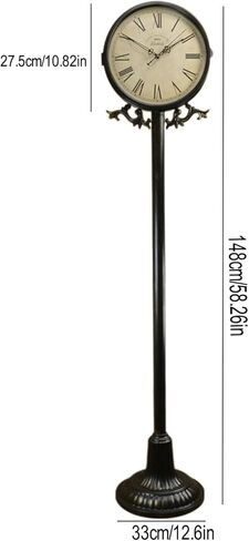 Grandfather Clocks Retro Floor Lamp, Living Room Sofa Side Light Luxury Design Bedroom Ins New Year Bedside Led Atmosphere Clock in Saudi Arabia