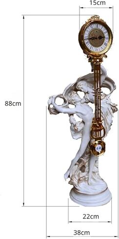 Grandfather Clocks White Floor Clock Quartz Silent European Style Sculpture for Home in Saudi Arabia