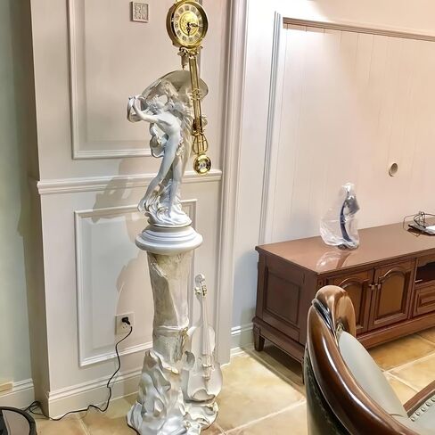 Grandfather Clocks White Floor Clock Quartz Silent European Style Sculpture for Home in Saudi Arabia
