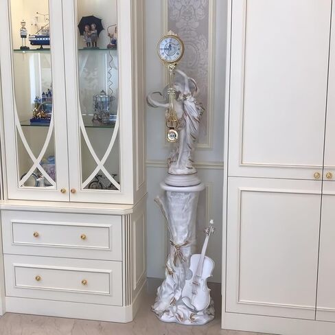 Grandfather Clocks White Floor Clock Quartz Silent European Style Sculpture for Home in Saudi Arabia