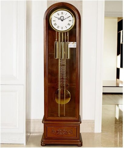 Grandfather Clocks Retro Grandfather Clock, European-Style Living Room Decoration Dome Solid Wood Old-Fashioned in Saudi Arabia