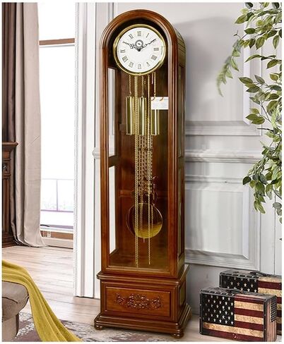 Grandfather Clocks Retro Grandfather Clock, European-Style Living Room Decoration Dome Solid Wood Old-Fashioned in Saudi Arabia