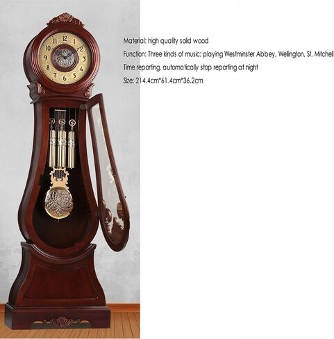 Grandfather Clocks Retro Standing Clock 12 Musical Songs Mechanical Floor European-Style Living Room Chinese-Style Creative in Saudi Arabia