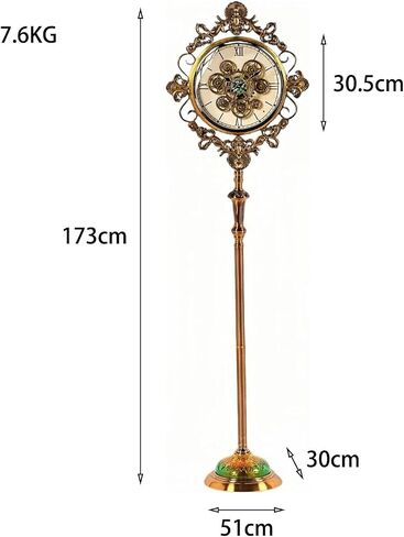 Grandfather Clocks Metal Floor Clock Roman Numeral European Style Ornate for Living Room in Saudi Arabia