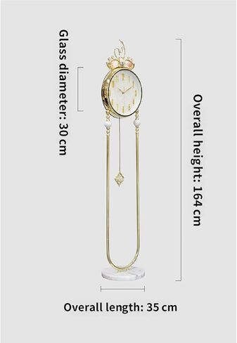 Grandfather Clocks Metal Floor Standing Clock Quartz Silent Shell Accents for Villa Decor in Kuwait