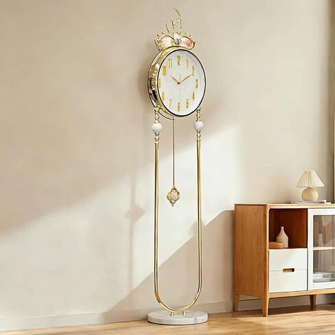 Grandfather Clocks Metal Floor Standing Clock Quartz Silent Shell Accents for Villa Decor in Kuwait