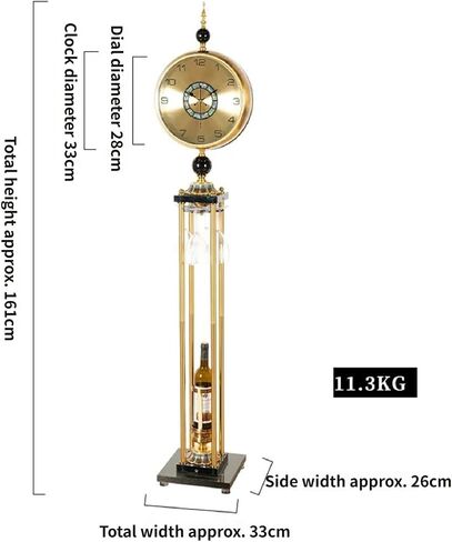 Grandfather Clocks Metal Floor Standing Clock Silent European Style Decorative for Living Room in Saudi Arabia