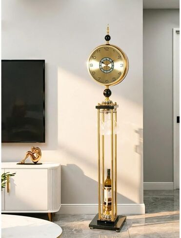 Grandfather Clocks Metal Floor Standing Clock Silent European Style Decorative for Living Room in Saudi Arabia