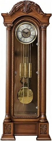 Grandfather Clocks Wood Grandfather Floor Clock Mechanical European Style Ornate Vintage in Kuwait