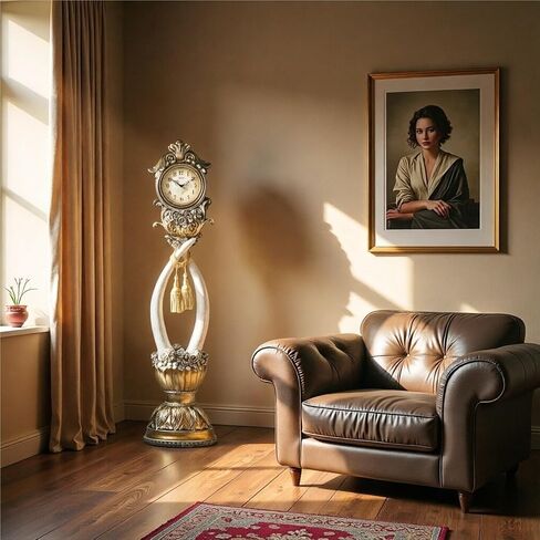 Grandfather Clocks Floor Standing Clock Quartz Silent European Style Ornate for Home in Kuwait