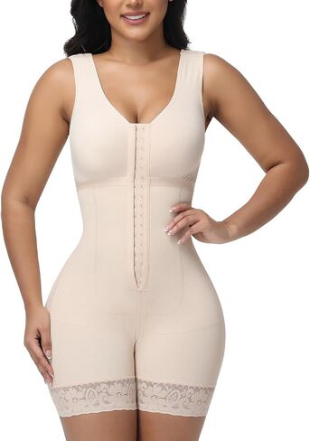 Women's Full Body Shapewear Tummy Control Butt Lifter Fajas Colombianas Moldeadoras Post Surgery Adjustable Strap in Saudi Arabia