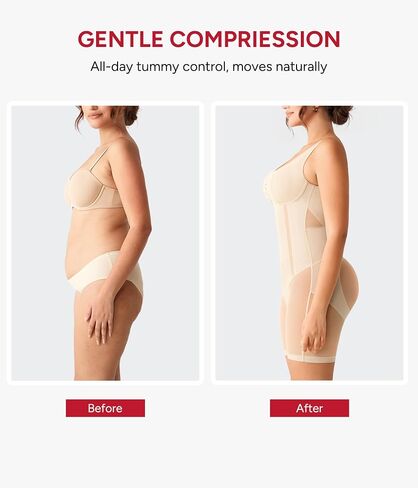 Nebility Women's Shapewear Bodysuit - V Neck Full Body Shapewear Faja Body Shaper Tummy Control Body Suit Butt Lifter in Kuwait