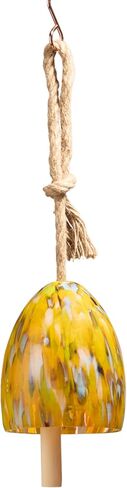 Red Carpet Studios Windbell Hand-Blown Hanging Art Glass Bell Wind Chime with Jute Rope and Wooden Clapper, 20" Long, Aqua in Saudi Arabia