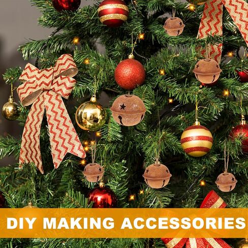 DECHOUS 30Pcs Rusty Bells for Crafts in 3 Sizes Metal Rusted Rustic Christmas Jingle Bells with Star Cutouts Vintage Tree Hanging Ornaments for Xmas Party Holiday Decor in Kuwait