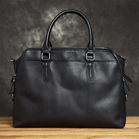 Genuine Leather Business Men Briefcase Casual Tote Bag Men's Shoulder Bag 15 Inch Laptop Bag in Saudi Arabia