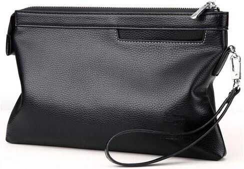 Black Tote Bag，Men’s Clutch Bag Handbags Leather Wallets Business Organizer Purse Size 27x17 X 4cm in Saudi Arabia