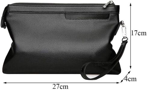 Black Tote Bag，Men’s Clutch Bag Handbags Leather Wallets Business Organizer Purse Size 27x17 X 4cm in Saudi Arabia