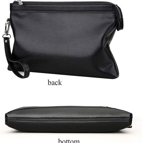 Black Tote Bag，Men’s Clutch Bag Handbags Leather Wallets Business Organizer Purse Size 27x17 X 4cm in Saudi Arabia