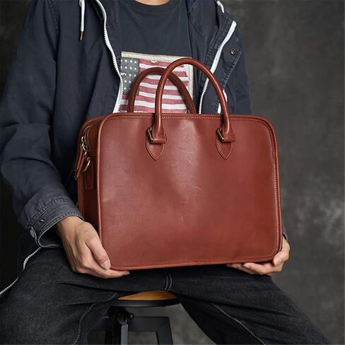 Men's Genuine Leather Bag Men's Briefcase Office Bags For Men Bag Man's Laptop Bags Male Briefcase Handbag in Saudi Arabia