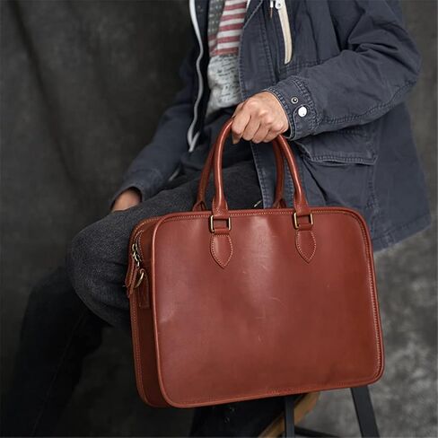 Men's Genuine Leather Bag Men's Briefcase Office Bags For Men Bag Man's Laptop Bags Male Briefcase Handbag in Saudi Arabia