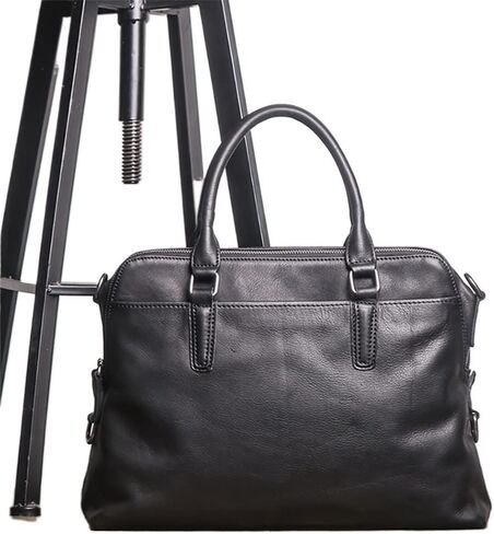 Leather Men's Casual Portable Briefcase Leather Shoulder Messenger Bag Business Computer in Kuwait