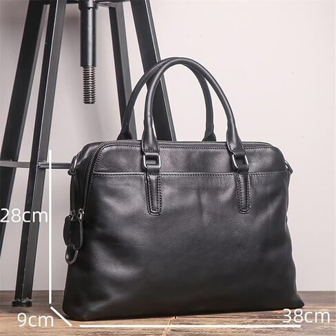 Leather Men's Casual Portable Briefcase Leather Shoulder Messenger Bag Business Computer in Kuwait