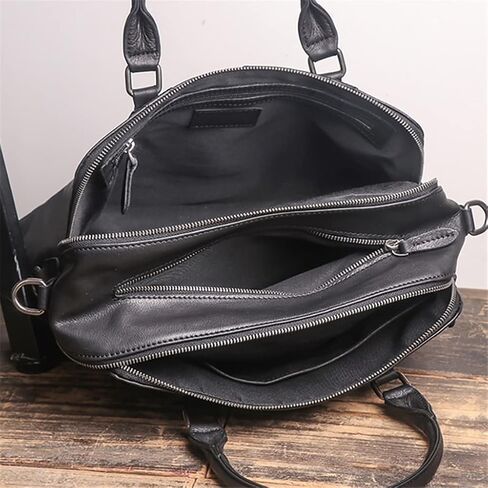 Leather Men's Casual Portable Briefcase Leather Shoulder Messenger Bag Business Computer in Kuwait