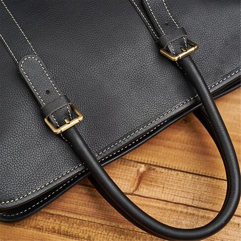Business Briefcase Men Shoulder Handmade Genuine Leather Bag Black Laptop Business Bags Handbags Casual in Saudi Arabia