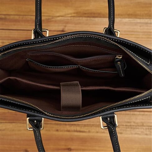 Business Briefcase Men Shoulder Handmade Genuine Leather Bag Black Laptop Business Bags Handbags Casual in Saudi Arabia