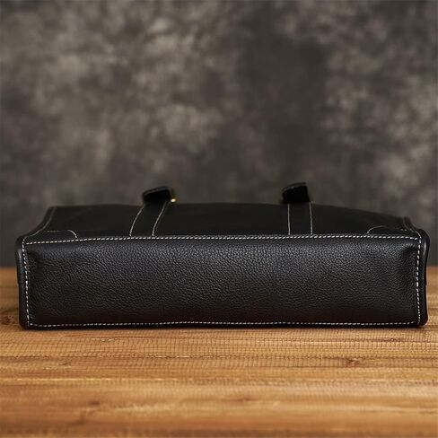 Business Briefcase Men Shoulder Handmade Genuine Leather Bag Black Laptop Business Bags Handbags Casual in Saudi Arabia