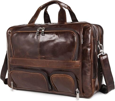 Men Handbag Men's Genuine Leather Shoulder Bag Male Large Capacity Travel Bag Multi-Functional Real Leather Briefcase in Saudi Arabia