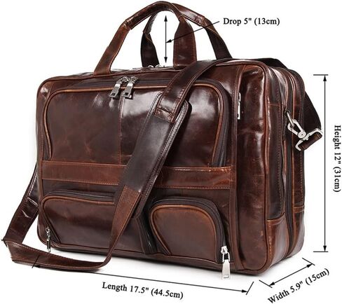 Men Handbag Men's Genuine Leather Shoulder Bag Male Large Capacity Travel Bag Multi-Functional Real Leather Briefcase in Saudi Arabia