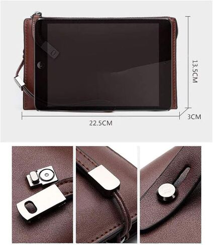 Fashionable Men's Handbags，Clutch Bag Leather Business Organizer Purse Phone Bag Business Bags Fashion Bags in Saudi Arabia