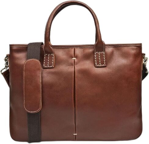 Men's Bag Handbag Leather Computer Bag 14 Inch Retro Briefcase in Kuwait
