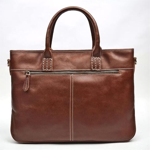 Men's Bag Handbag Leather Computer Bag 14 Inch Retro Briefcase in Kuwait