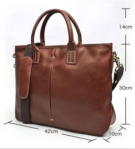 Men's Bag Handbag Leather Computer Bag 14 Inch Retro Briefcase in Kuwait