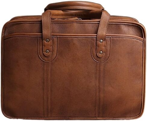 Briefcase Men Vintage Man Handbag Travel Bag Shoulder Handmade Genuine Leather Brown Laptop Businessv in Saudi Arabia