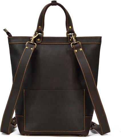 Male and Female Tote Backpack Backpack Large Capacity Carrying Vintage Leather Backpack Cowhide Briefcase in Saudi Arabia