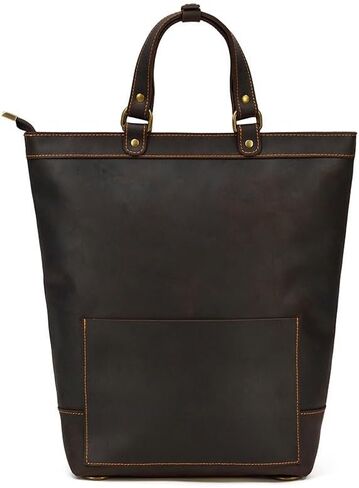 Male and Female Tote Backpack Backpack Large Capacity Carrying Vintage Leather Backpack Cowhide Briefcase in Saudi Arabia