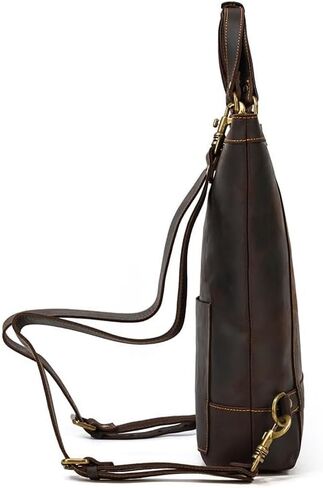 Male and Female Tote Backpack Backpack Large Capacity Carrying Vintage Leather Backpack Cowhide Briefcase in Saudi Arabia