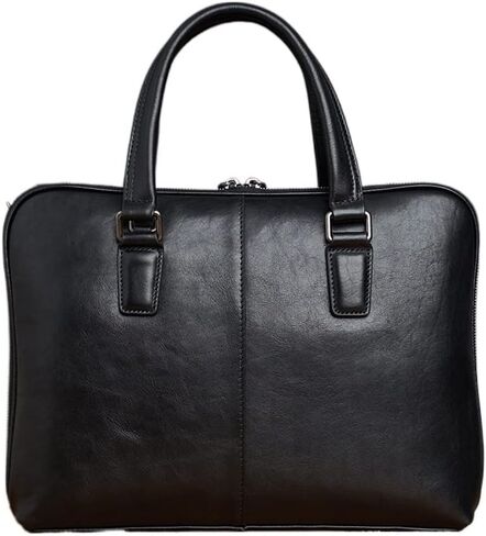 Leather Vintage Man Handbag Briefcase Men Shoulder Bags Coffe Business 14 Inch Laptop Bag in Saudi Arabia