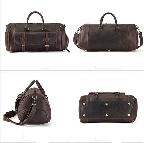 Retro leather handbag men's bag business travel handbag bag crazy horse leather travel bag large capacity men's bag in Saudi Arabia