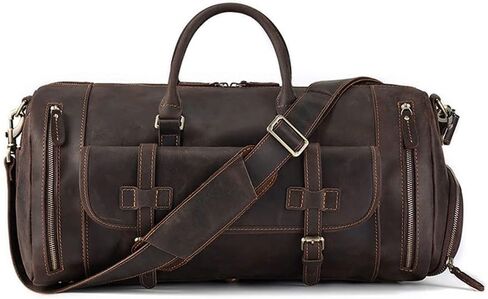 Retro leather handbag men's bag business travel handbag bag crazy horse leather travel bag large capacity men's bag in Saudi Arabia