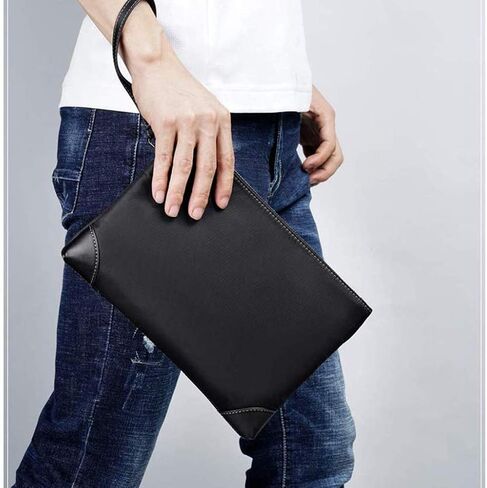 Men's handbags ，Leather Bag Handbag Organizer Super Slim Anti theft Checkbook Wallet Card Case in Saudi Arabia