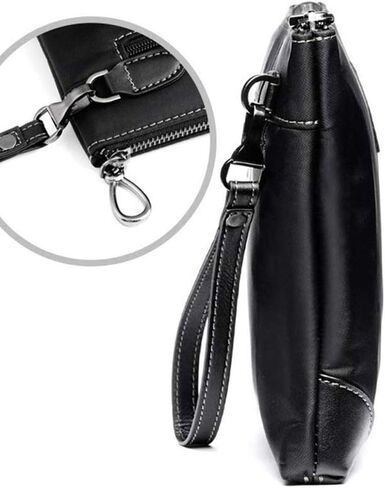 Men's handbags ，Leather Bag Handbag Organizer Super Slim Anti theft Checkbook Wallet Card Case in Saudi Arabia