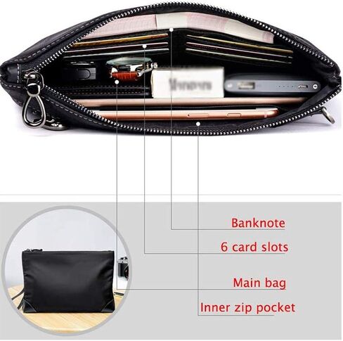 Men's handbags ，Leather Bag Handbag Organizer Super Slim Anti theft Checkbook Wallet Card Case in Saudi Arabia